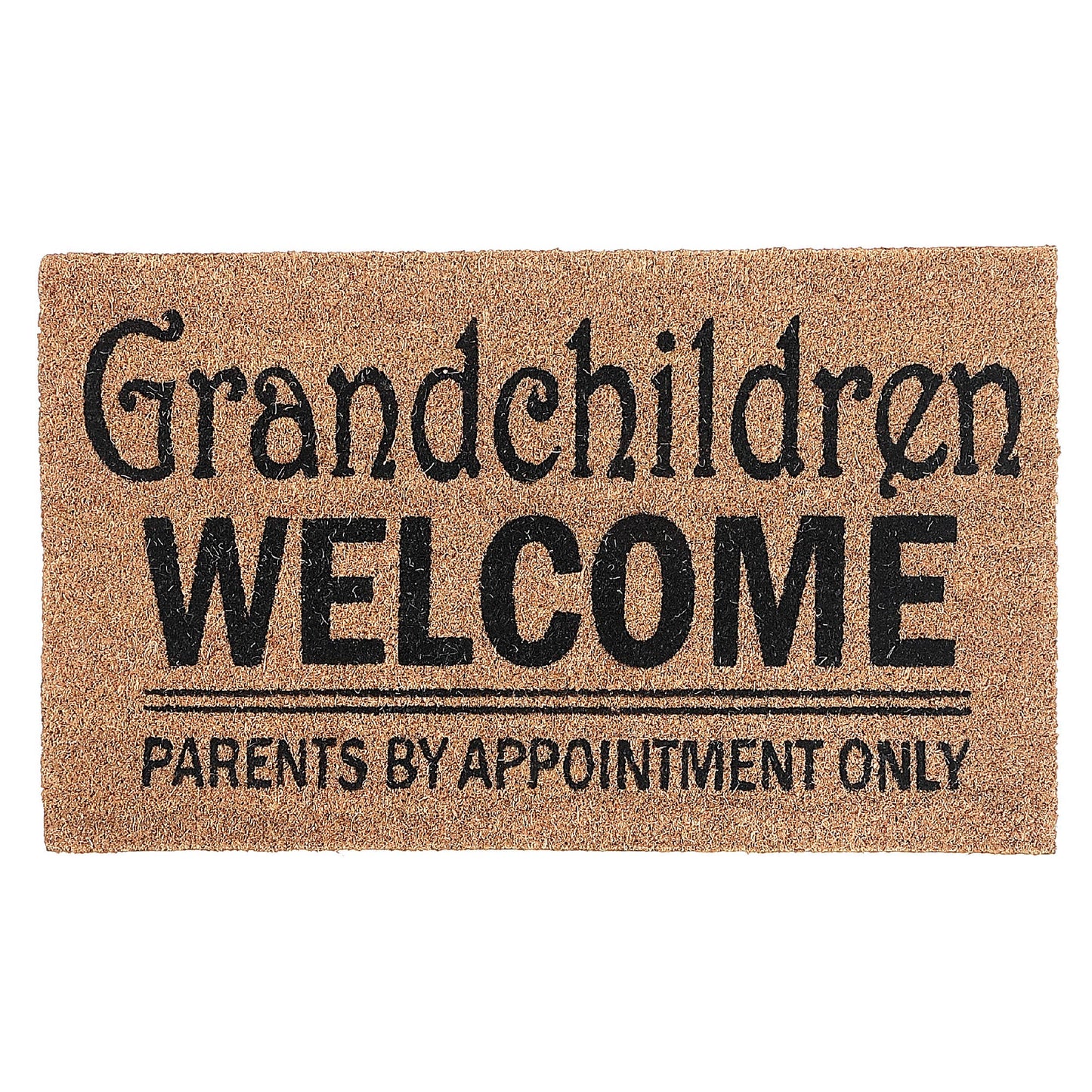 Coir Door Mat Grandchildren Welcome Parents By Appt: Black