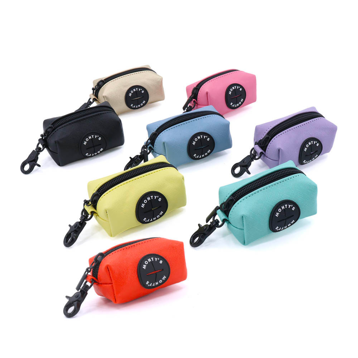 Vegan Leather Poop Bag Dispenser + 15 Bags - Black