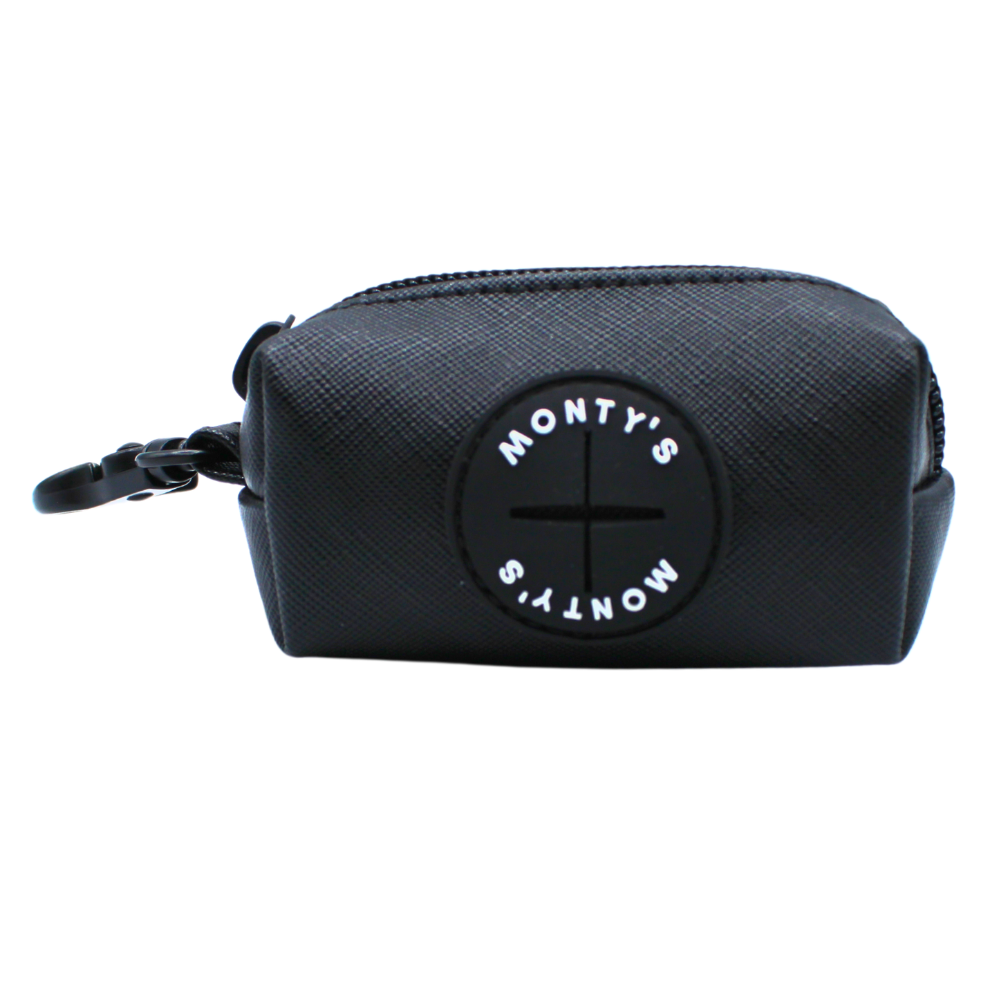 Vegan Leather Poop Bag Dispenser + 15 Bags - Black