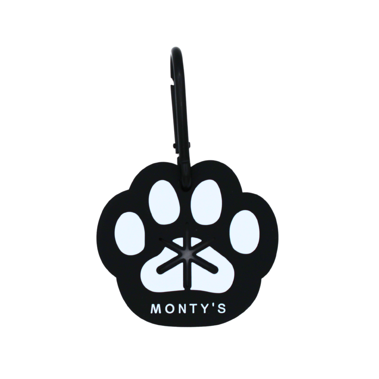 Handsfree Used Poop Bag Holder - Black Paw Print