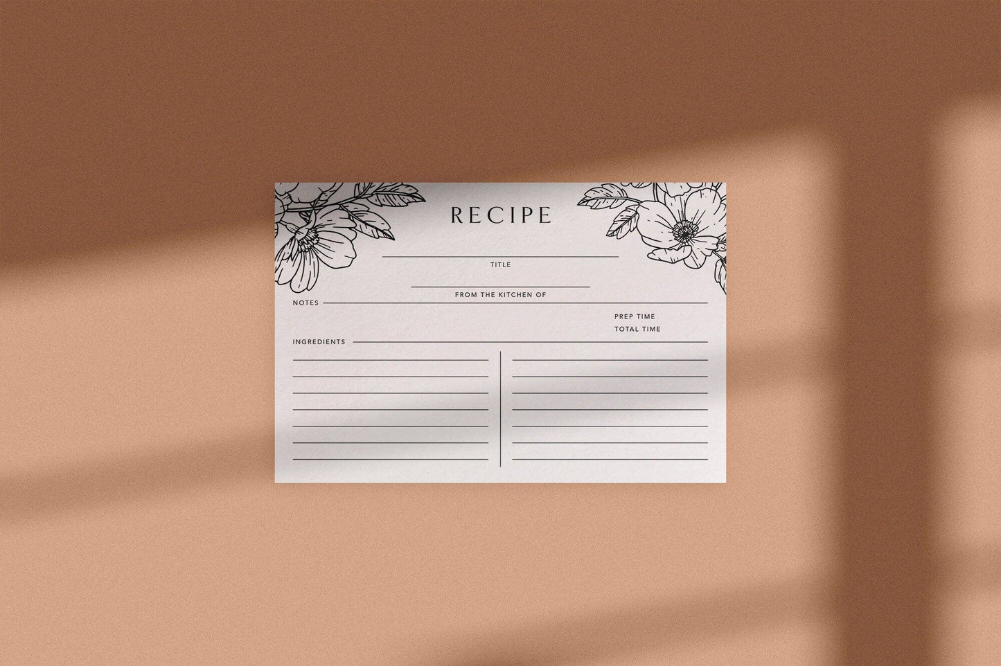 Poppy Minimal Recipe Cards - Set of 18