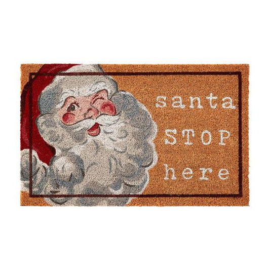 Santa Stop Here Door Mat
