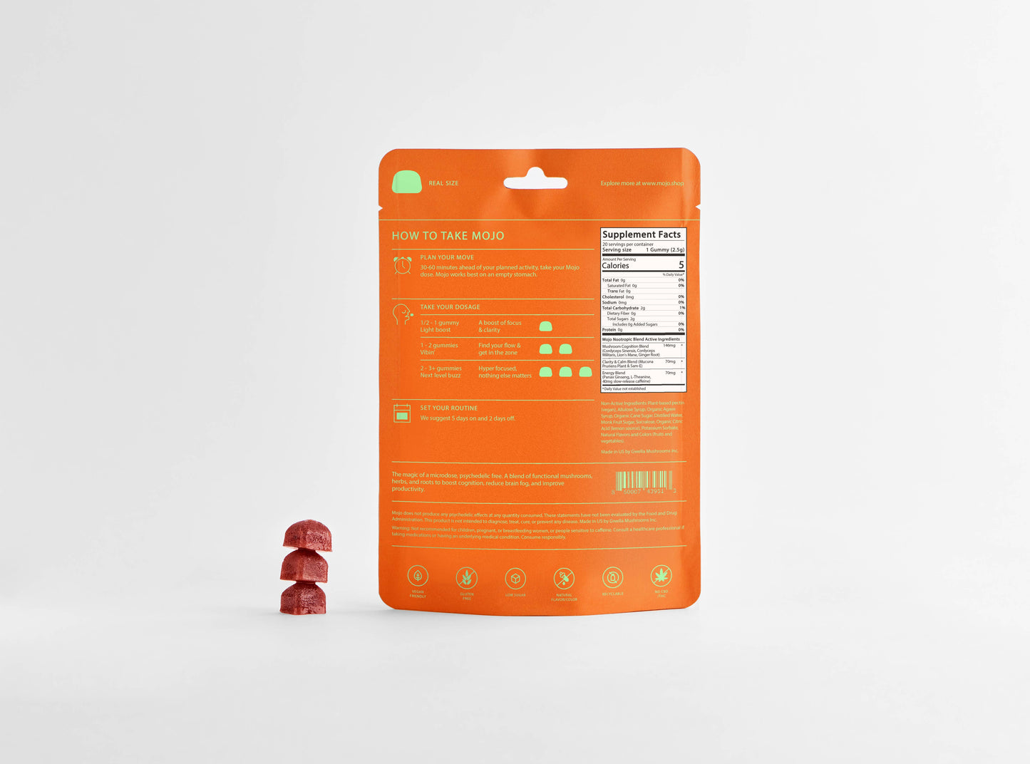 Brain Boosting Gummies, Strawberry Tangerine: 20ct