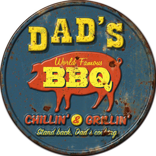 Dad'S BBQ 3D Metal Sign - 12*12 In: 12*12 in