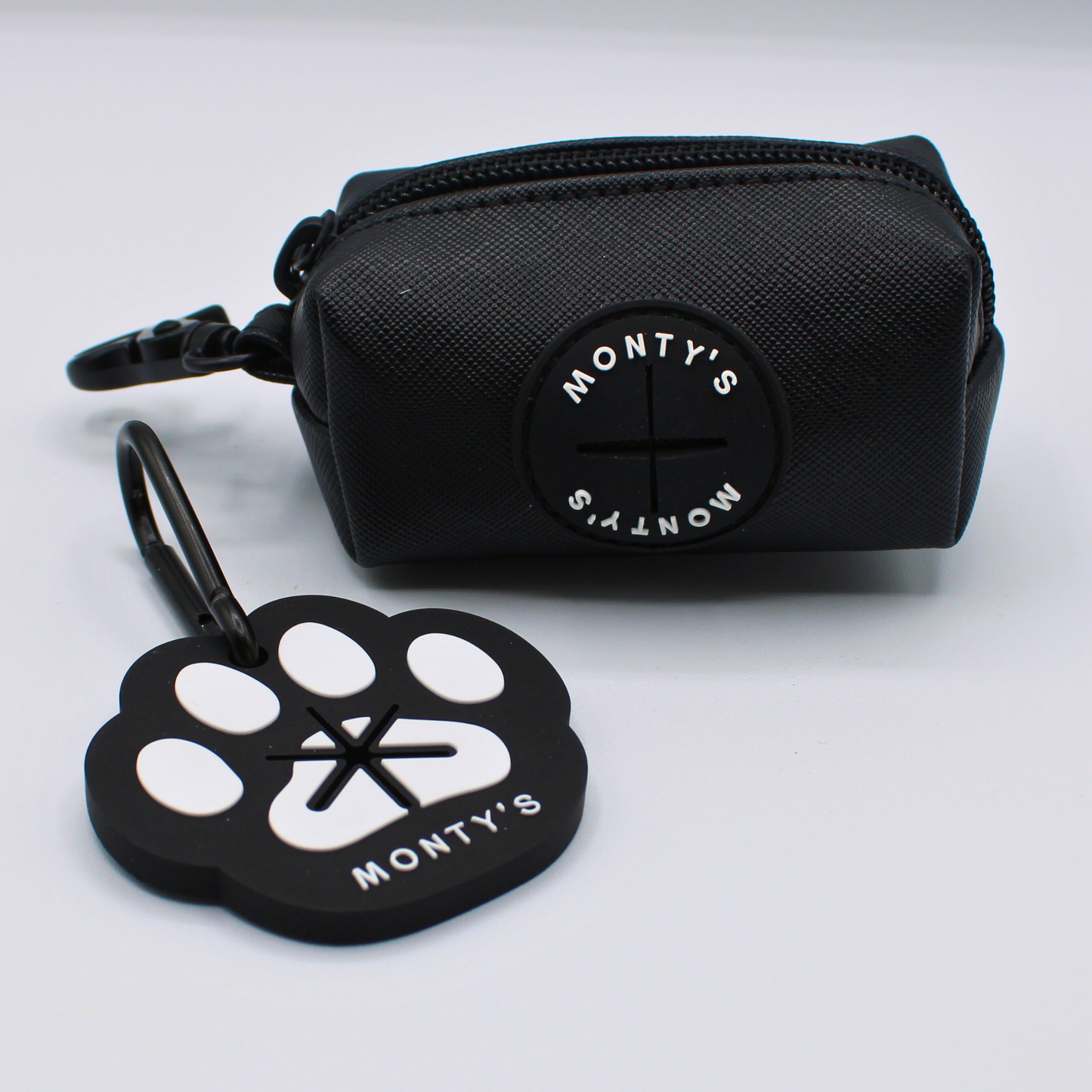 Handsfree Used Poop Bag Holder - Black Paw Print