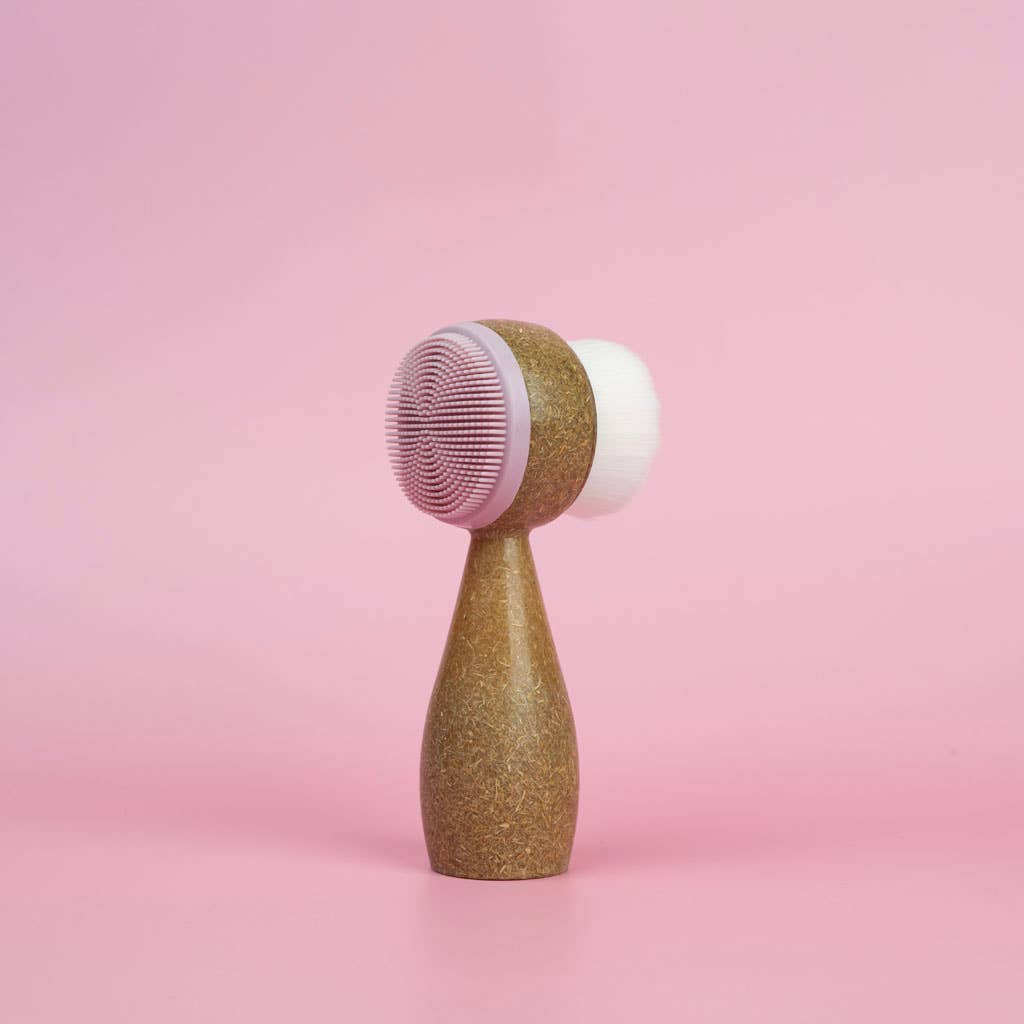 2-Sided Soft Bristles Face Cleansing Brush "Coir"
