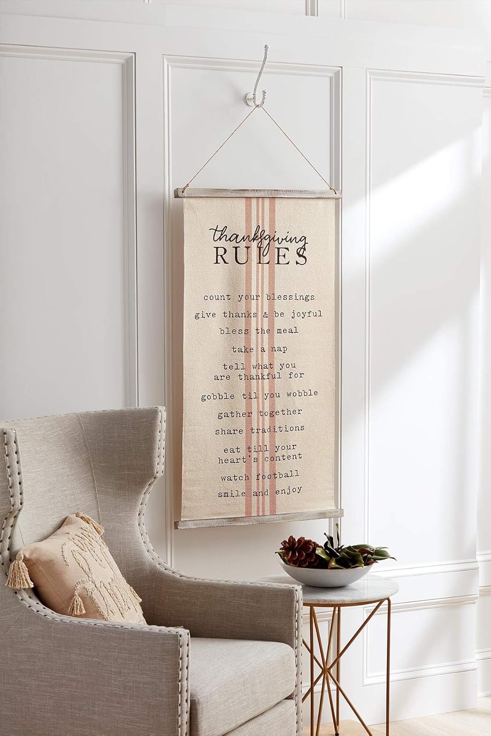Holiday Rules Fabric Hanger