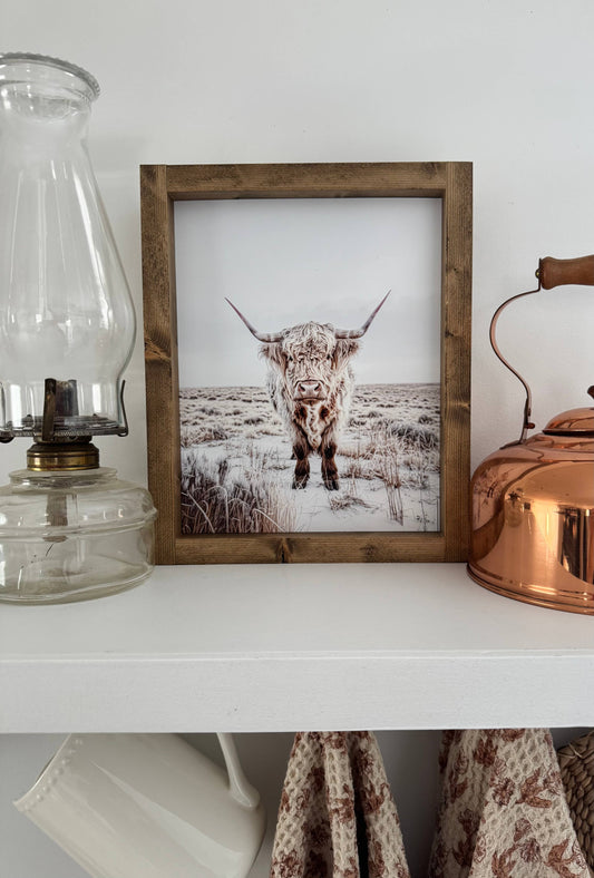 Highland Cow print 2: Dark Walnut / 13x17