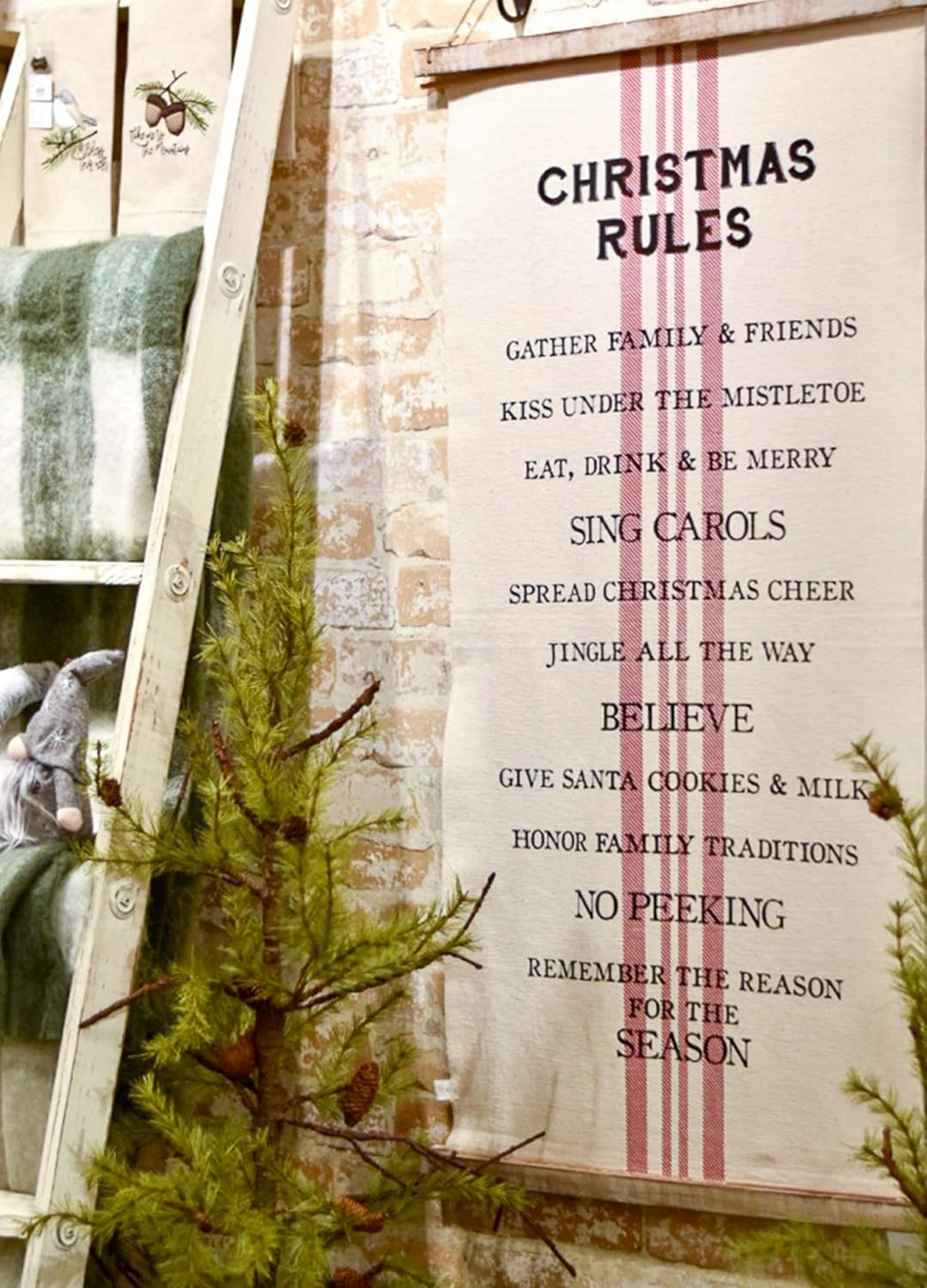 Holiday Rules Fabric Hanger