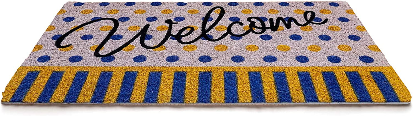 Welcome Polka Dot Door Mat