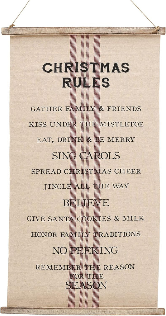 Holiday Rules Fabric Hanger