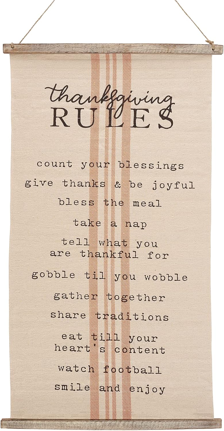 Holiday Rules Fabric Hanger