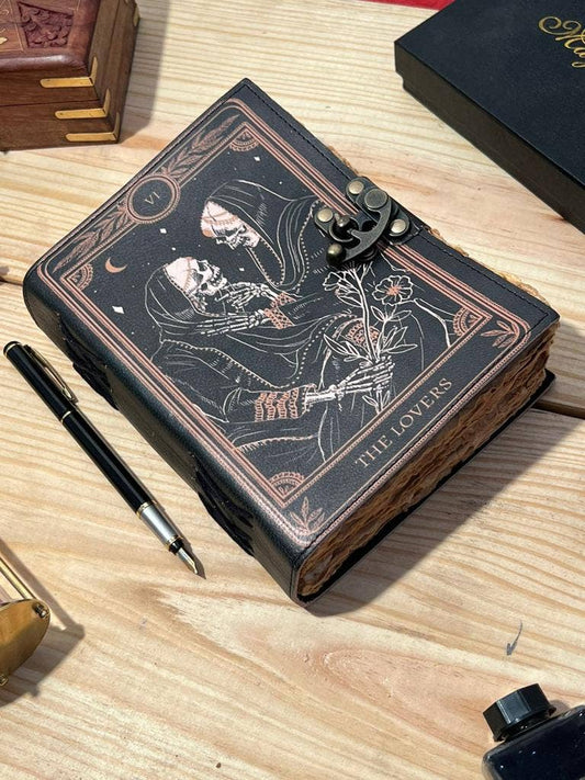 Lovers Tarot Notebook - manifestation leather journal