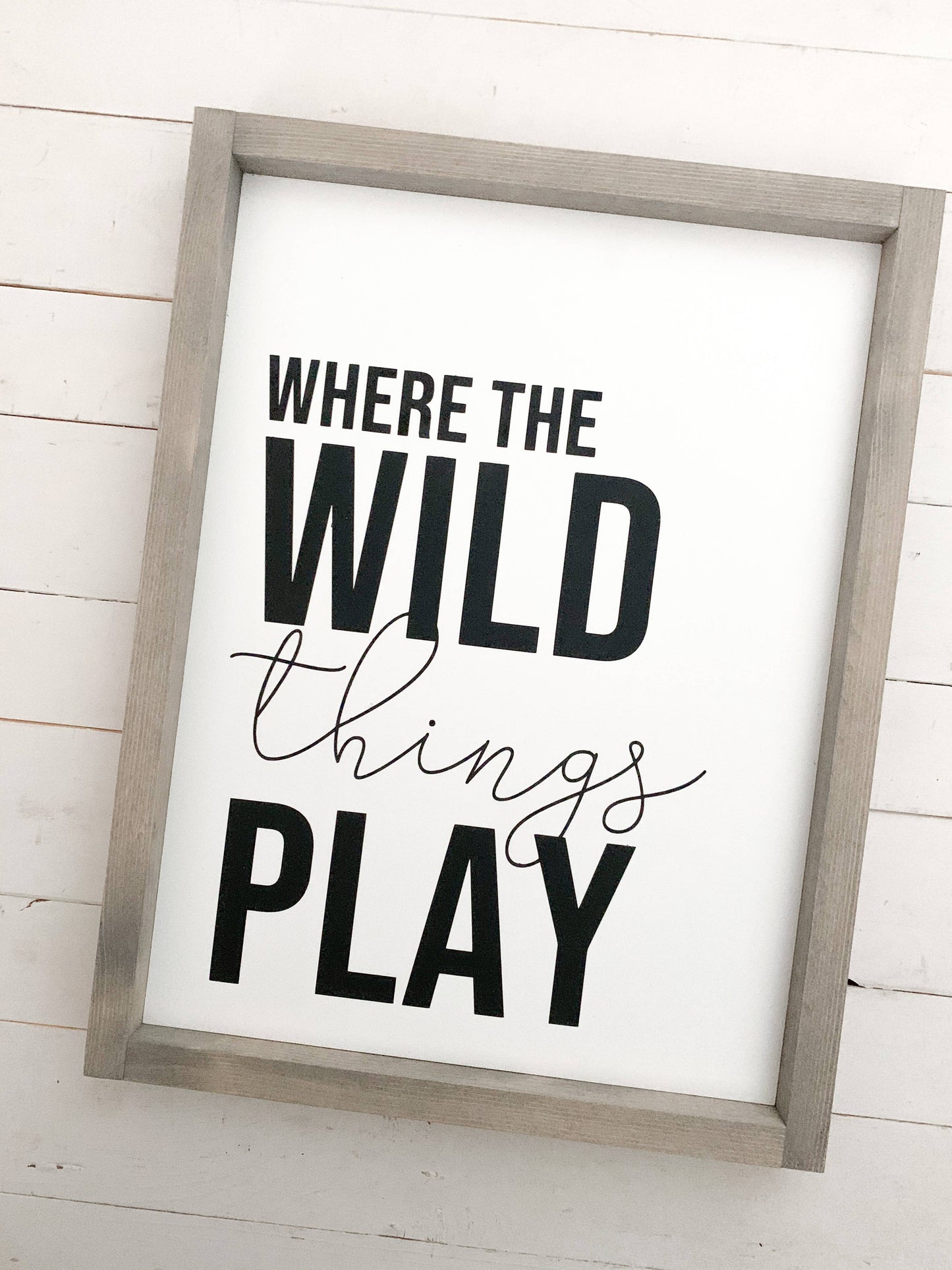 Where the wild things play: White / Dark Walnut / 9x11