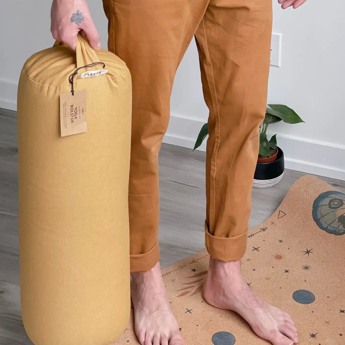 Natural & Organic Yoga Bolster in Amber Gold