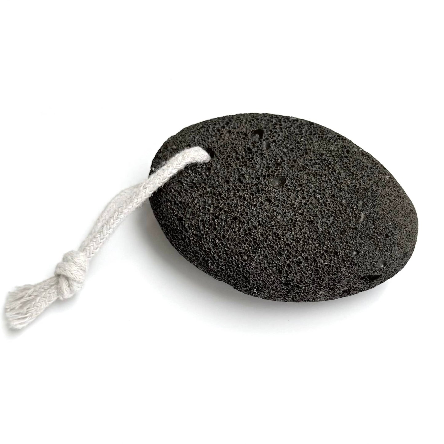 Natural Lava Pumice Stone with Cotton Hanging String Black