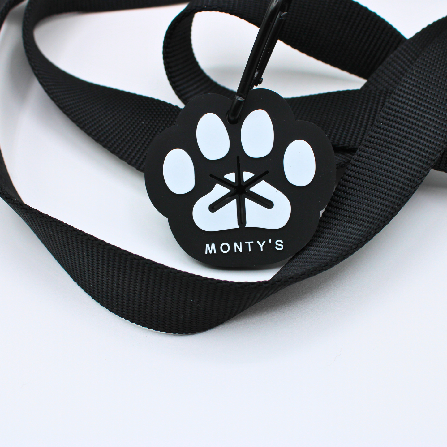 Handsfree Used Poop Bag Holder - Black Paw Print