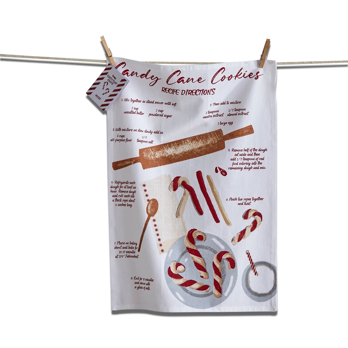 Candy Cane Cookie Dishtowel