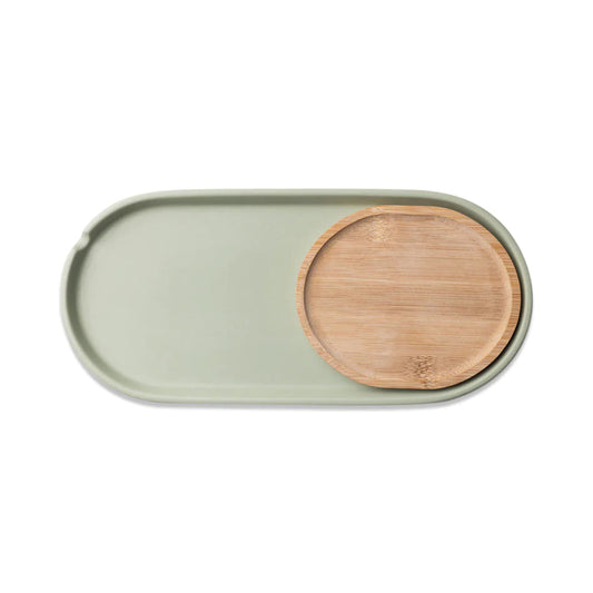 Nesting Trays - Green/Wood