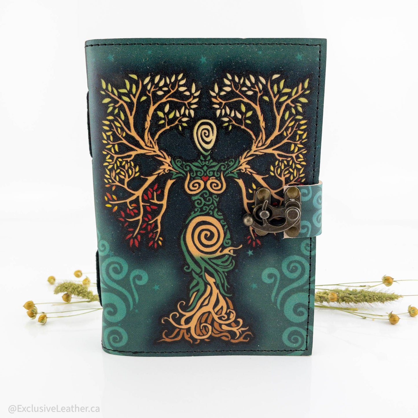 Leather Journal - Mother of earth tree design