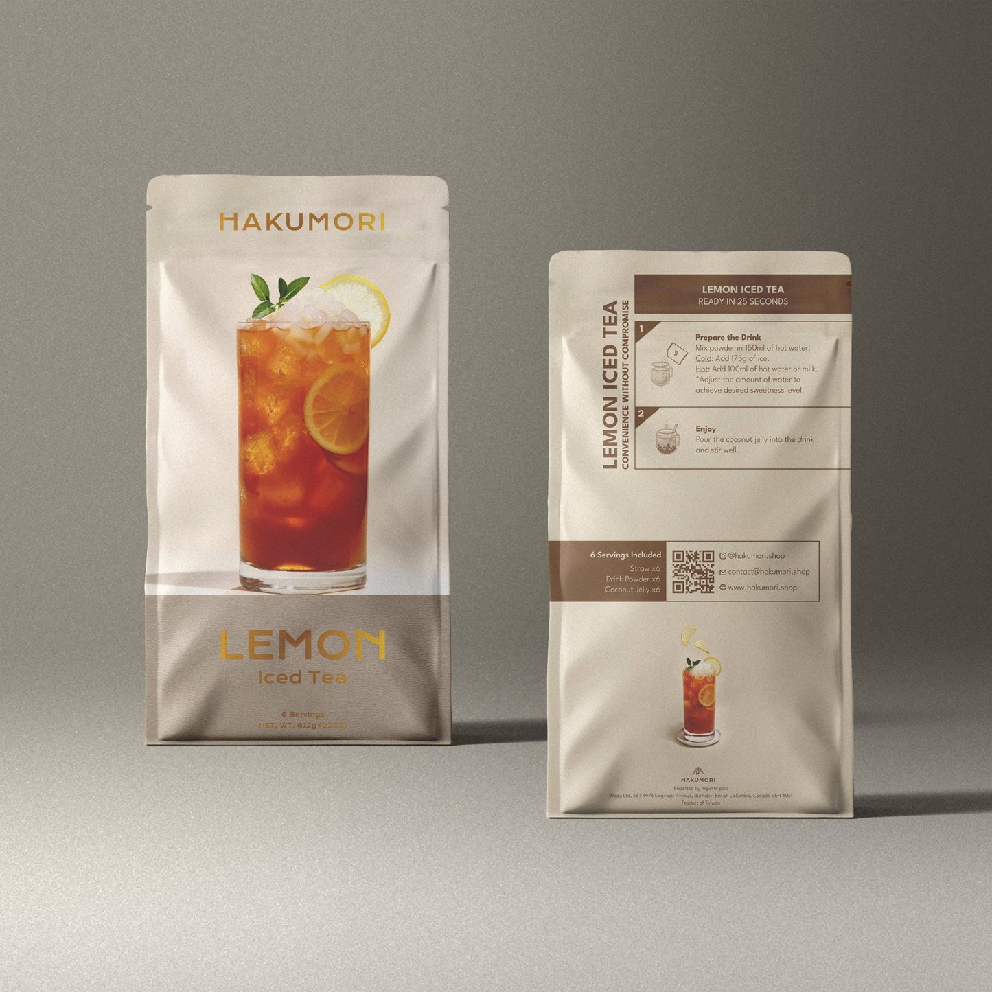 Lemon Iced Tea Instant Boba Kit: None / 1 Kit (6 Drinks)