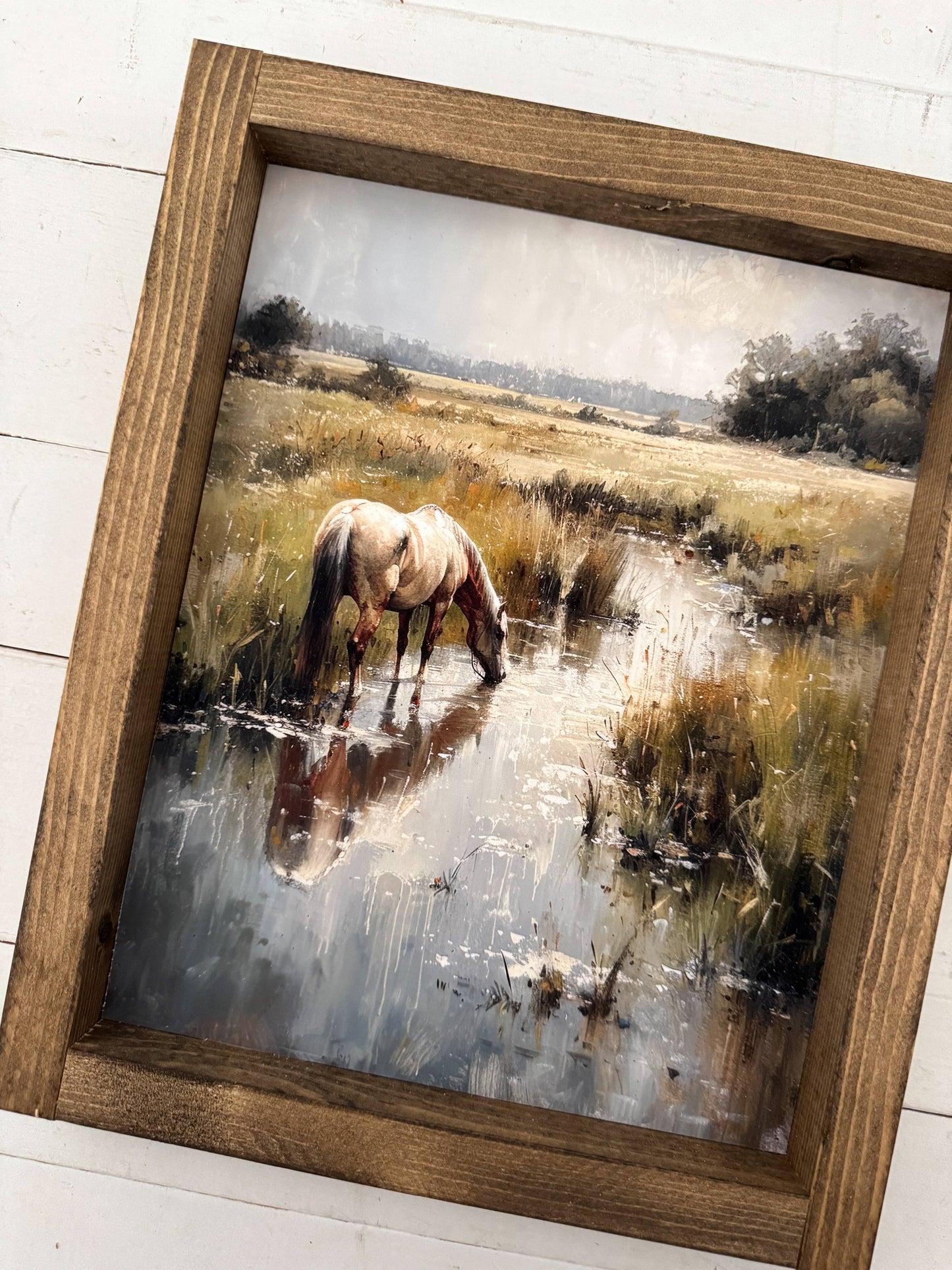 Horse Meadow wood sign: Dark Walnut / 9x11