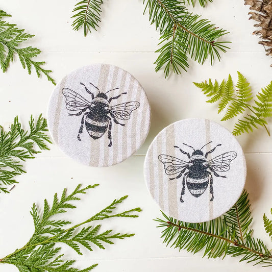 Mason Jar Covers - Bee Set/2