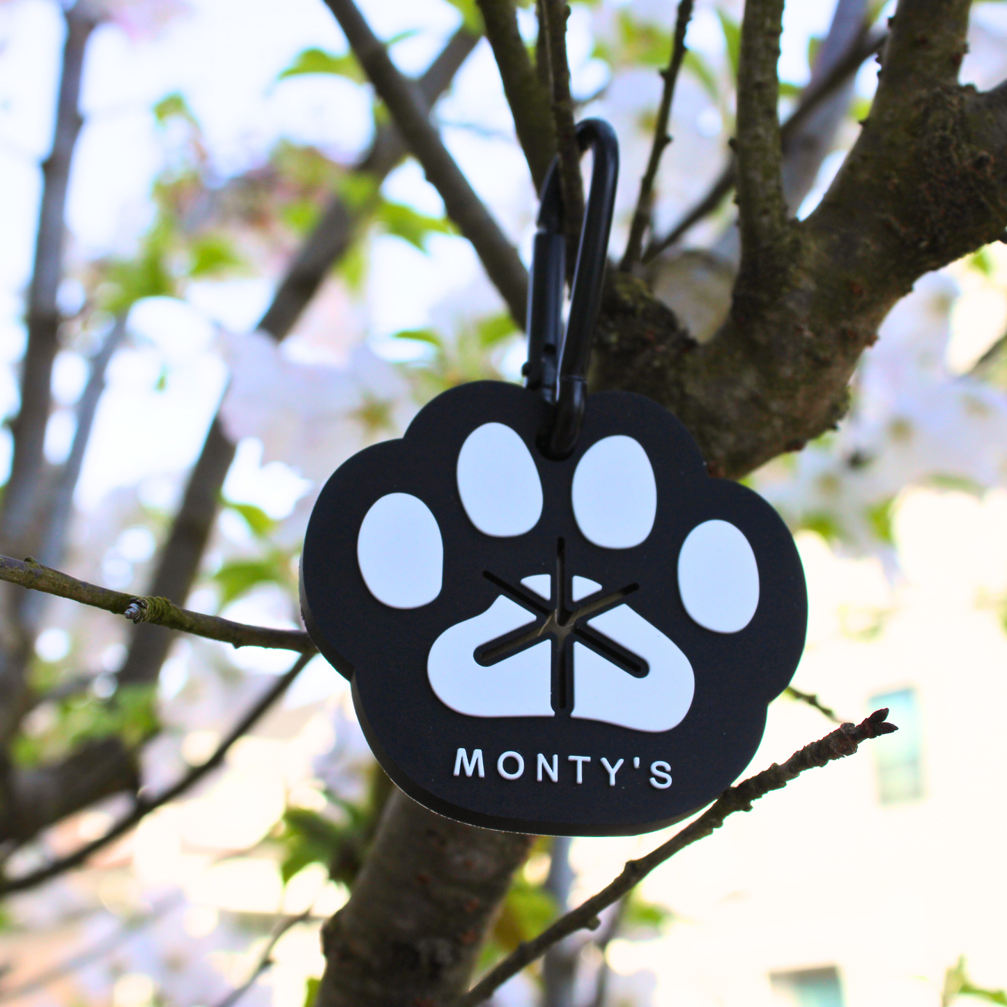 Handsfree Used Poop Bag Holder - Black Paw Print