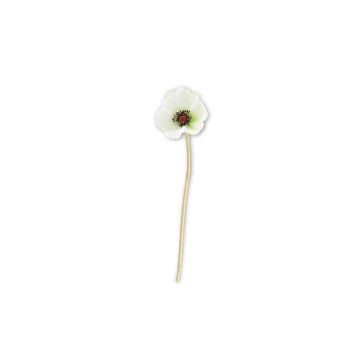9.5" Poppy Stem - White