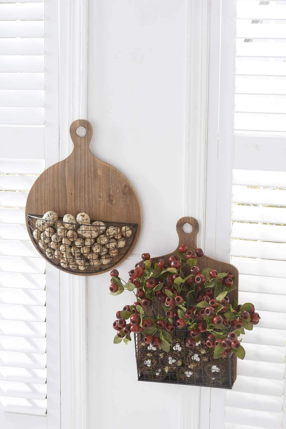 Wall Hanging Cutting Board with Basket