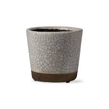 Crackle Glaze Rustic Pot White