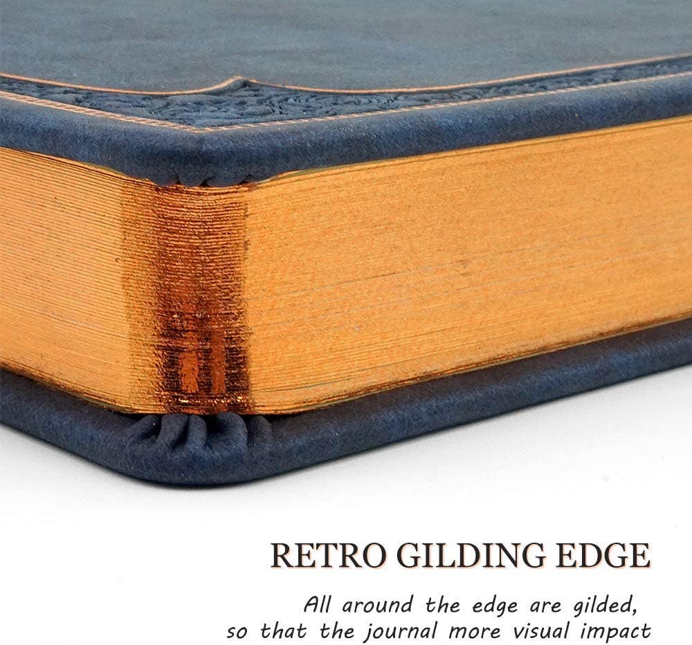 Victoria's Journals Vintage Style Diary Vegan Leather (Navy)