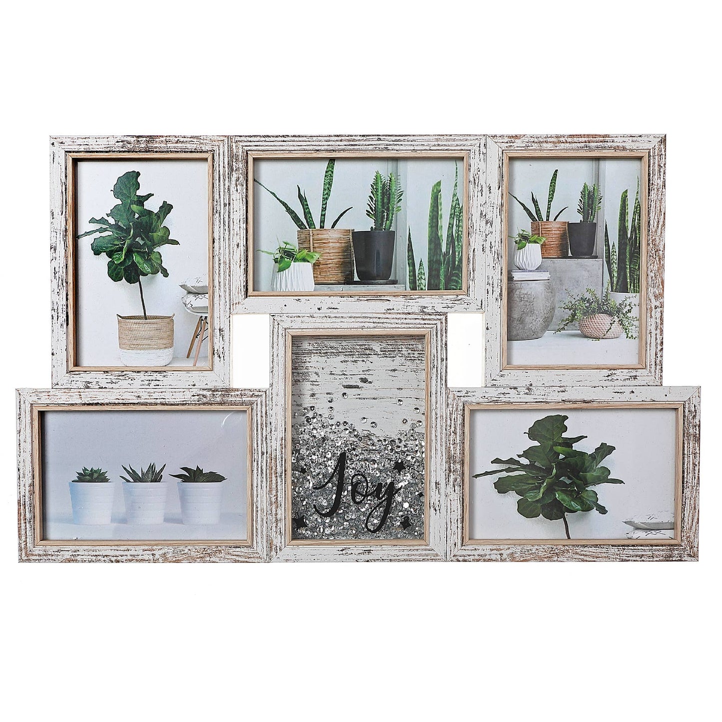Mdf Collage Frame With Sequin 6 - 4X6: Taupe