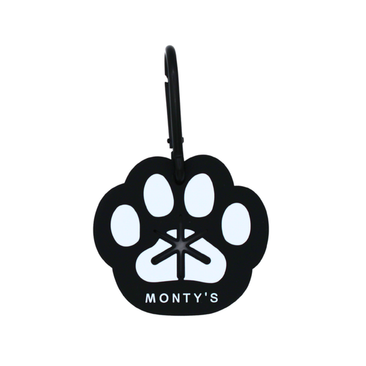 Handsfree Used Poop Bag Holder - Black Paw Print