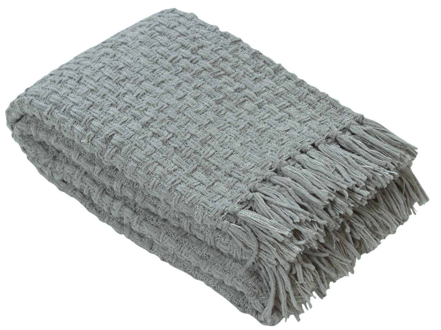 Fabstyles Chenille Basket Weave Throw Blanket, 50x60: Rust