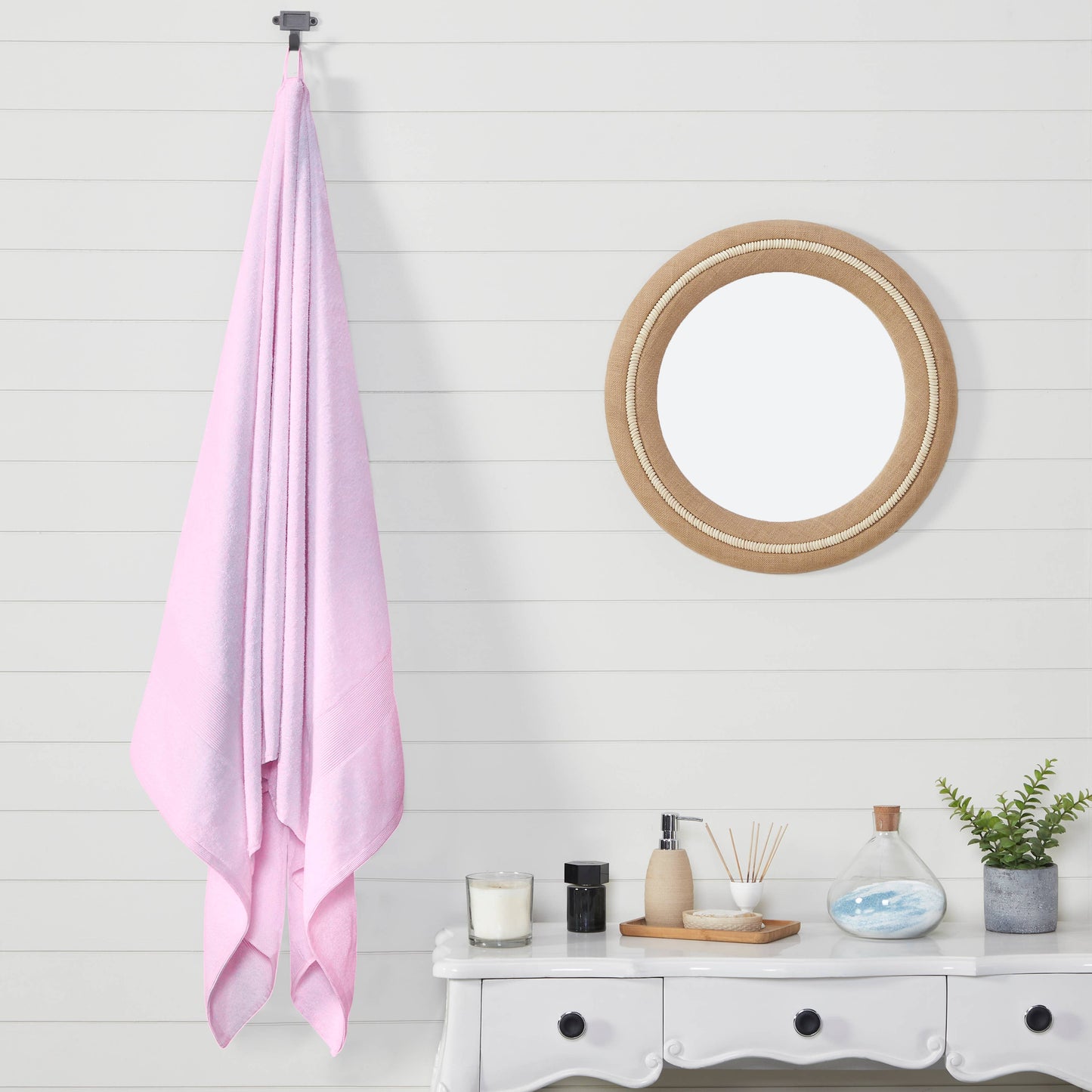 Fabstyles 100% Cotton Bathsheet: WHITE / 40X80