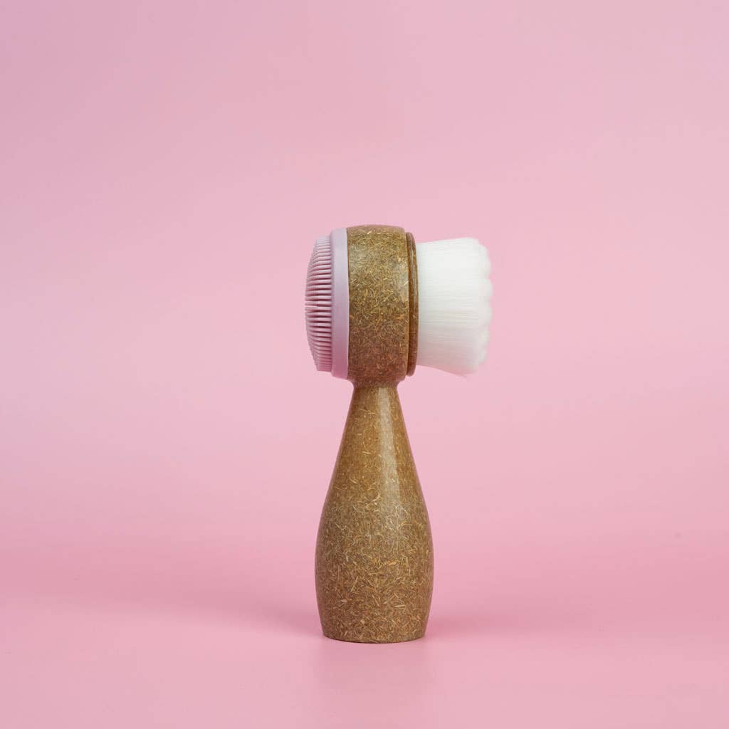 2-Sided Soft Bristles Face Cleansing Brush "Coir"
