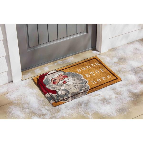 Santa Stop Here Door Mat