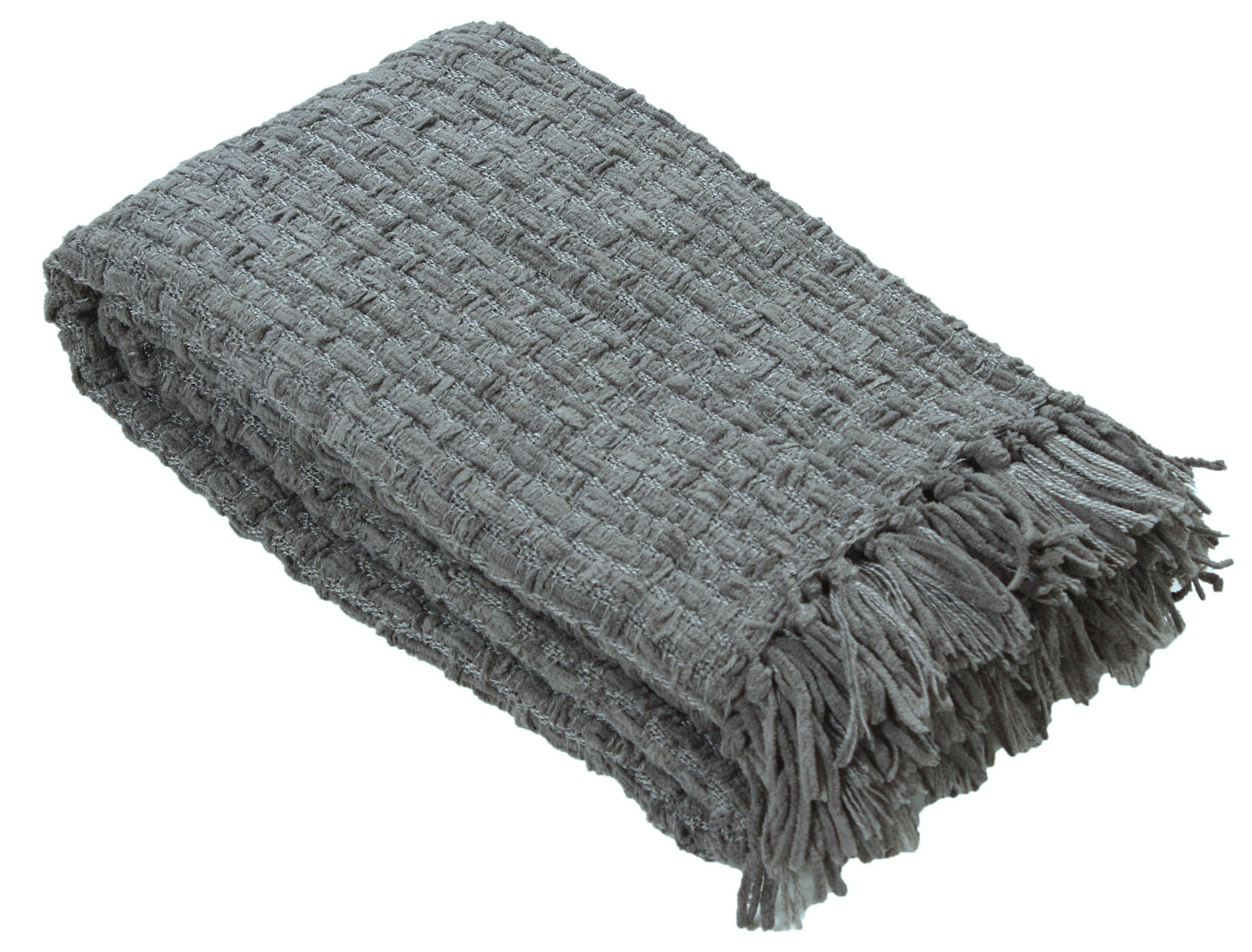 Fabstyles Chenille Basket Weave Throw Blanket, 50x60: Forest Green