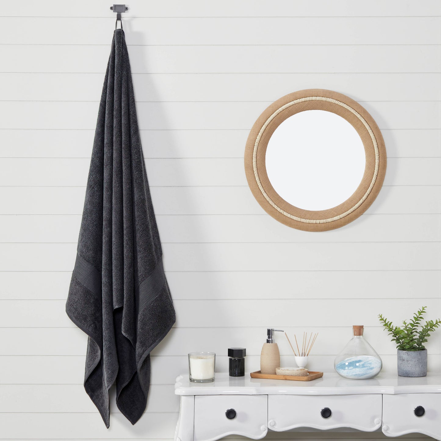 Fabstyles 100% Cotton Bathsheet: WHITE / 40X80