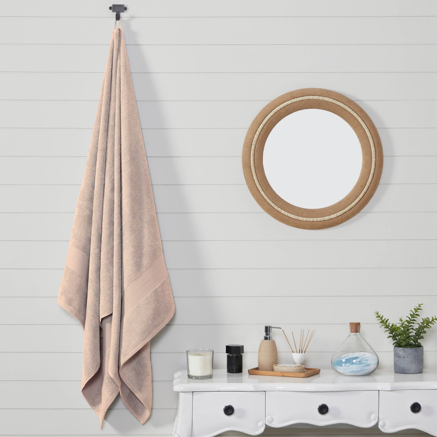 Fabstyles 100% Cotton Bathsheet: WHITE / 40X80