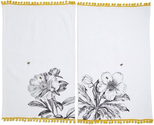 Embroidered Bee Dish Towel