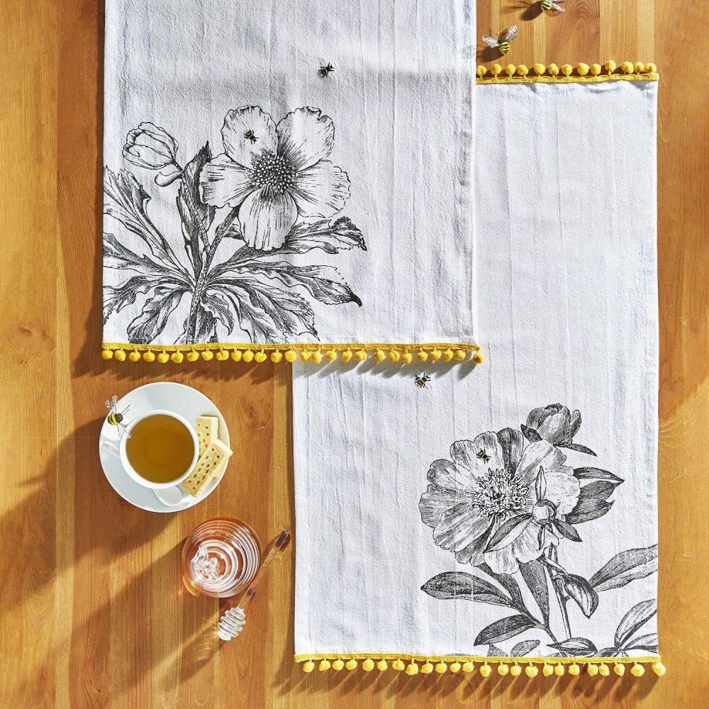 Embroidered Bee Dish Towel