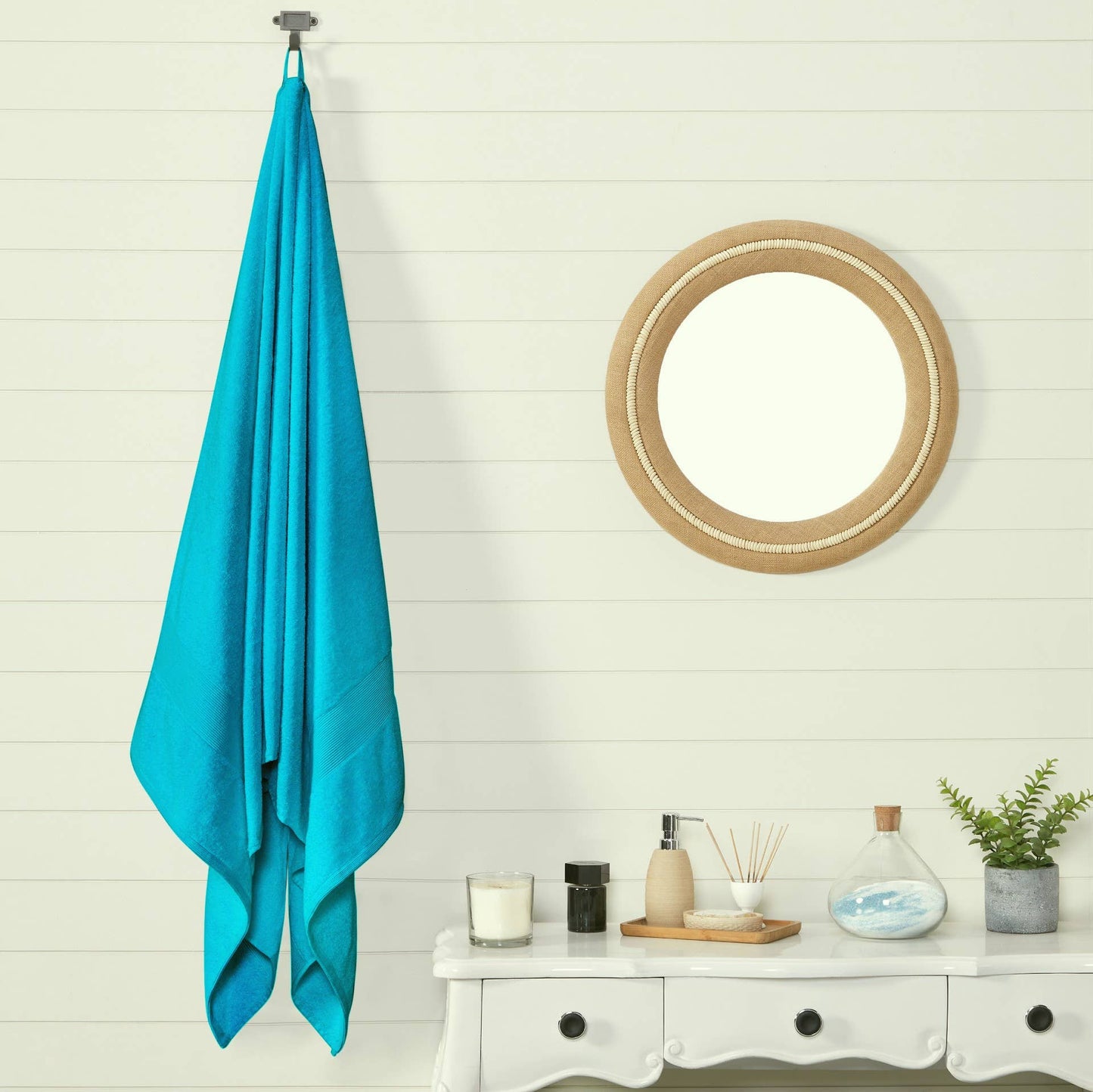 Fabstyles 100% Cotton Bathsheet: WHITE / 40X80