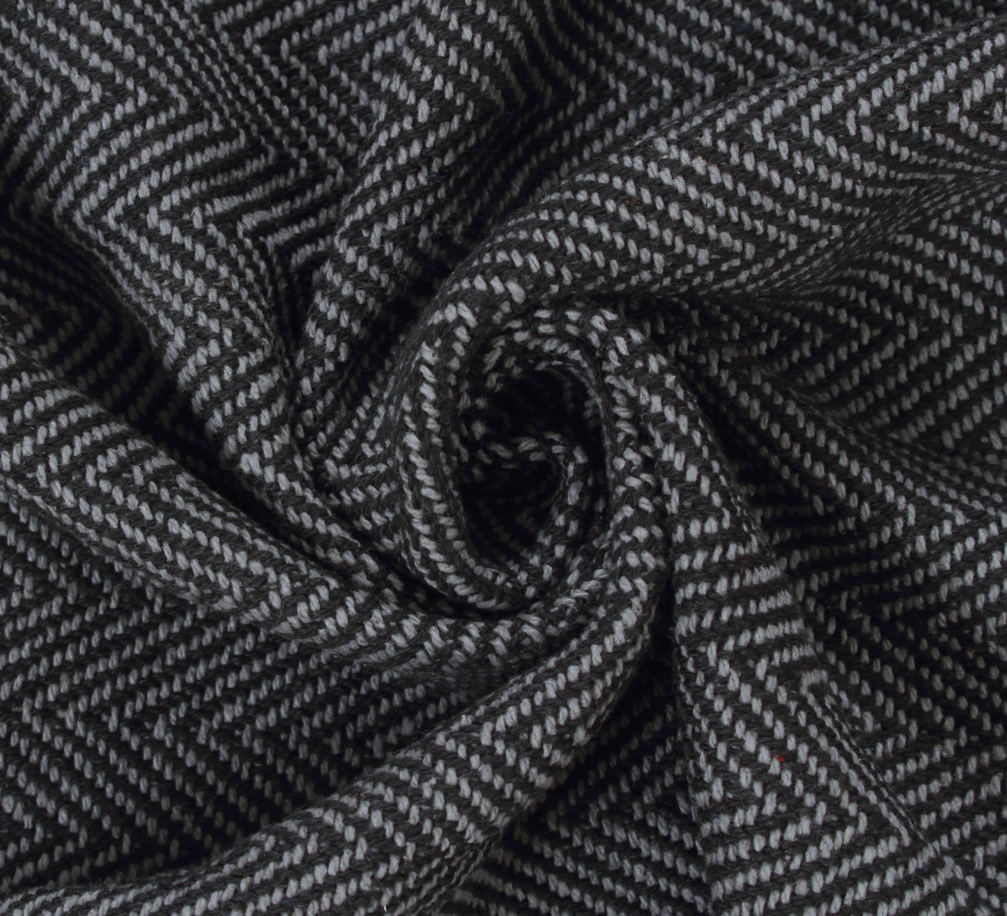 Fabstyles Herringbone Stripe Cotton Throw Blanket Fringes: Black / 50x60