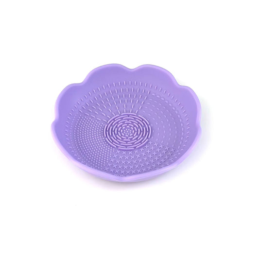 Brush Cleaning Dish Silicone Scalloped Soap Dish Lilac