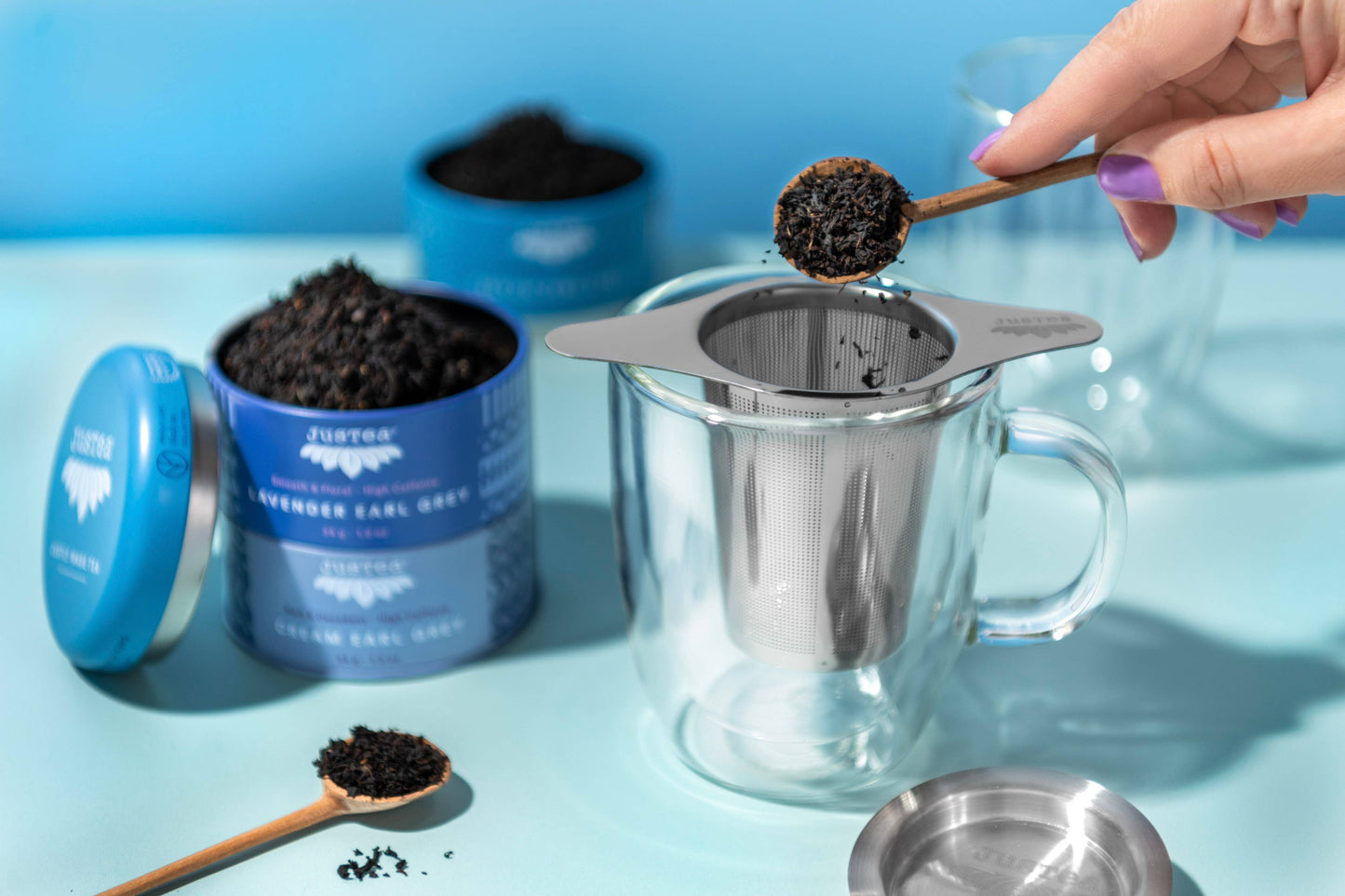 Tea Infuser with Dual-use Coaster Lid - Tea Steeper Strainer
