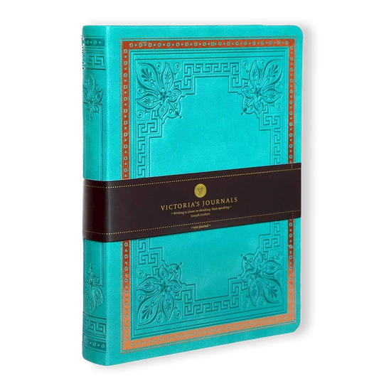 Victoria's Journals Antique Style Diary Vegan Leather (Teal)