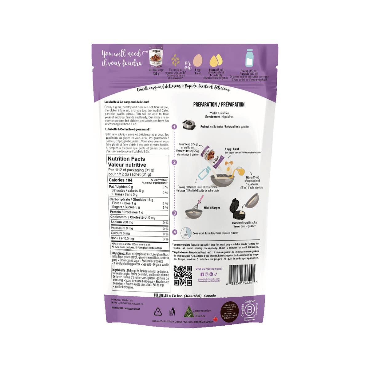 Lulubelle Gluten-Free Waffle Mix