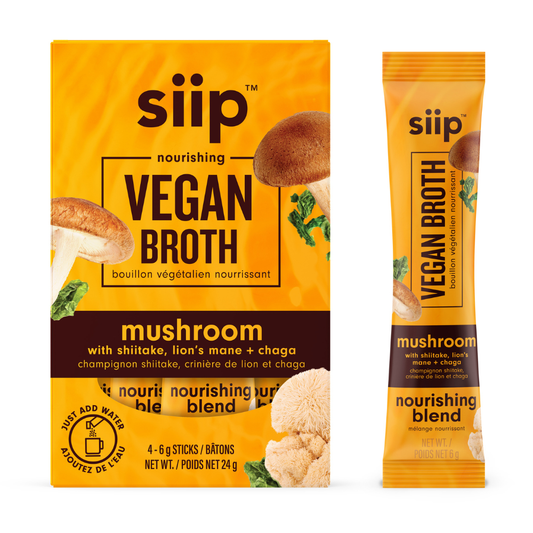Vegan Mushroom Broth- Shiitake, Lion's Mane + Chaga- 4 Pack